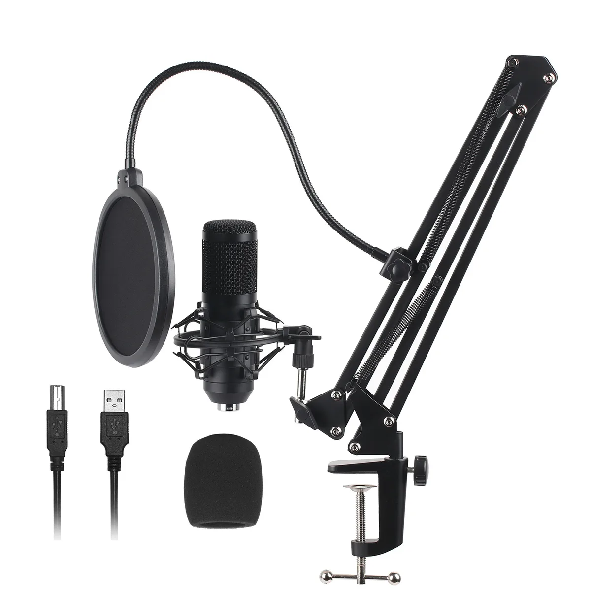 Chicong Technology Co., LTD Chicong Technology Co., LTD USB Condenser Microphone Kit 192kHz/24bit Cardioid 14mm 1.8m Cable NW-35 Arm — product photo