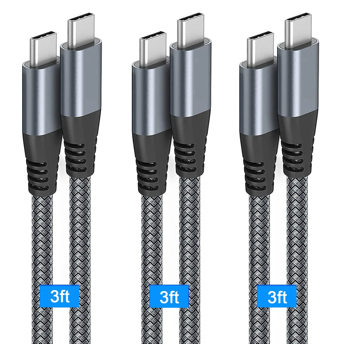 IHDAPP IHDAPP USB C to USB C Cable 3.3ft 60W 3Pack Gray — product photo