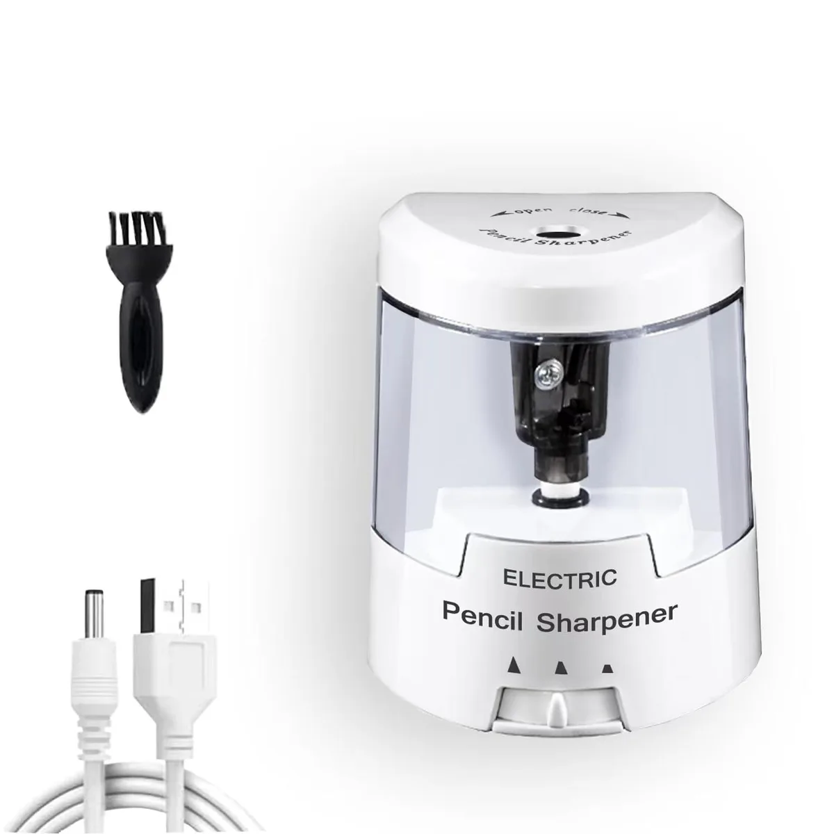  Zankocat Electric Pencil Sharpener USB Battery 3 Modes Cream — product photo