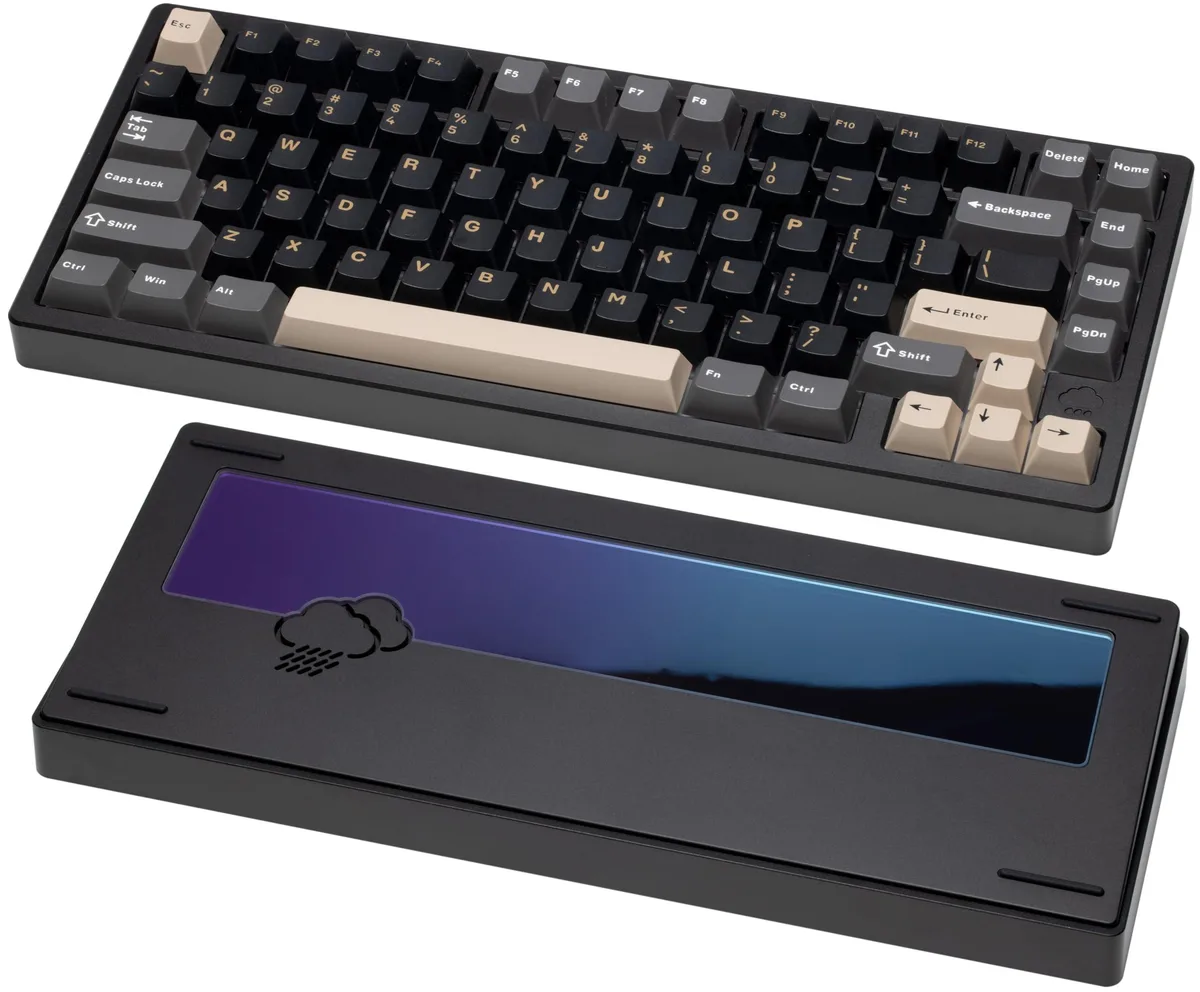 JAYSUING JAYSUING WOBKEY Rainy 75 Aluminum Mechanical Keyboard 81 Keys Lite Black — product photo