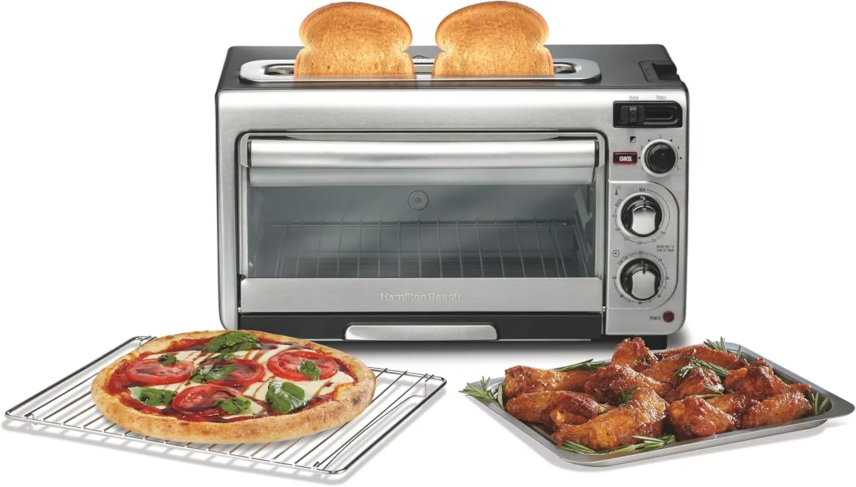 Hamilton Beach Hamilton Beach 2-in-1 Toaster Oven 31156J Stainless Steel 60 Minute Timer — product photo