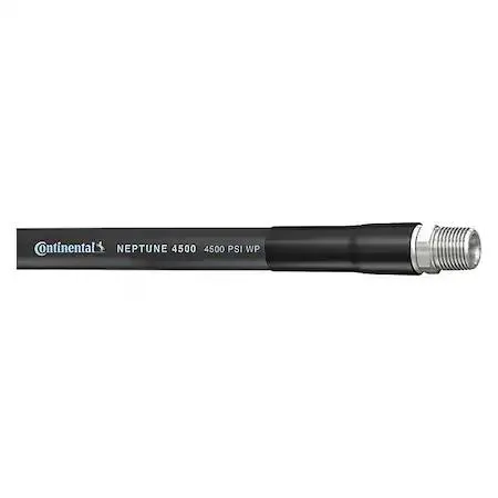 Black nitrile pressure washer hose 3/8 inch ID 25 ft long with carbon steel fittings