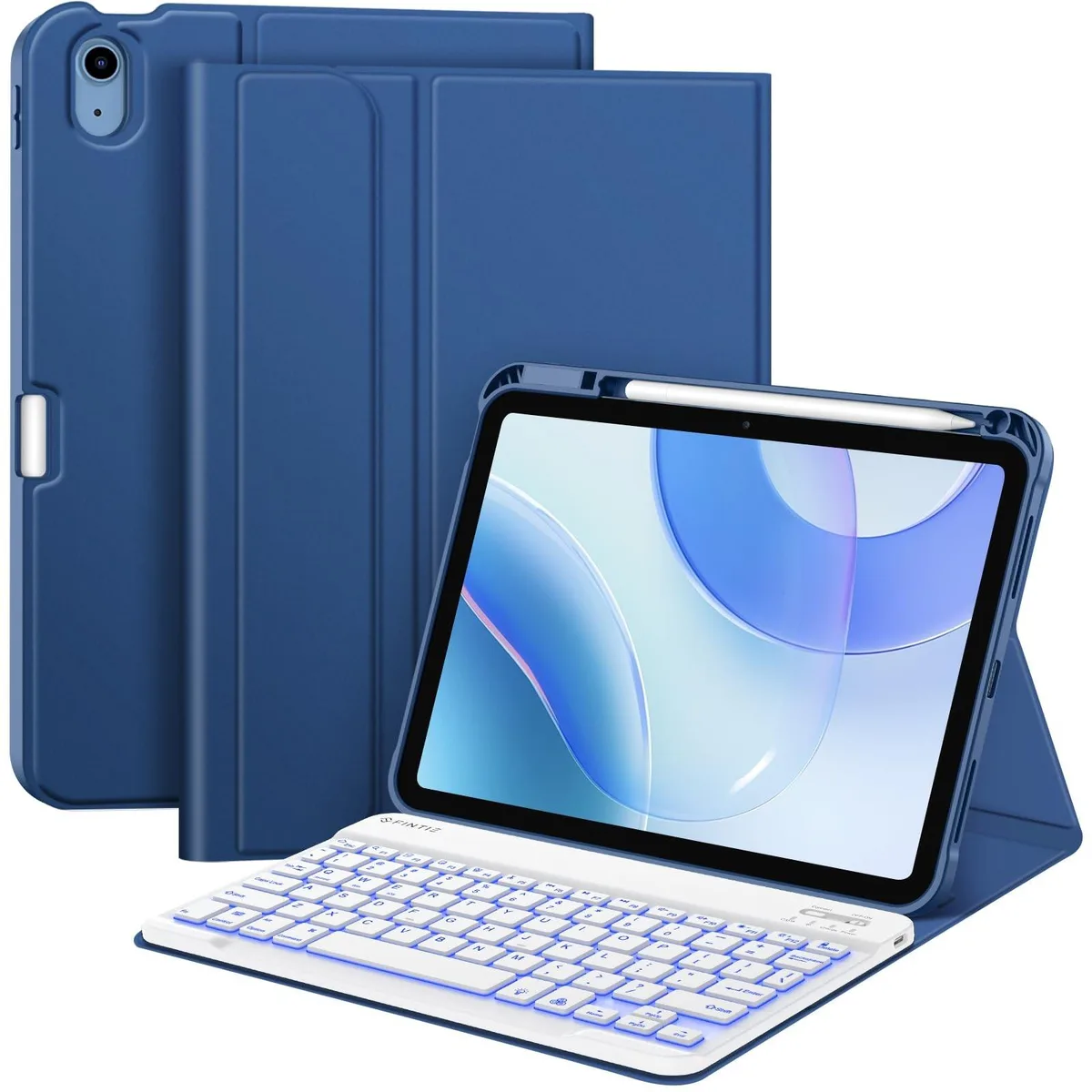 Fintie Fintie Backlit Keyboard Case iPad 11 2025 10 2022 Navy 2 in 1 accessory — product photo