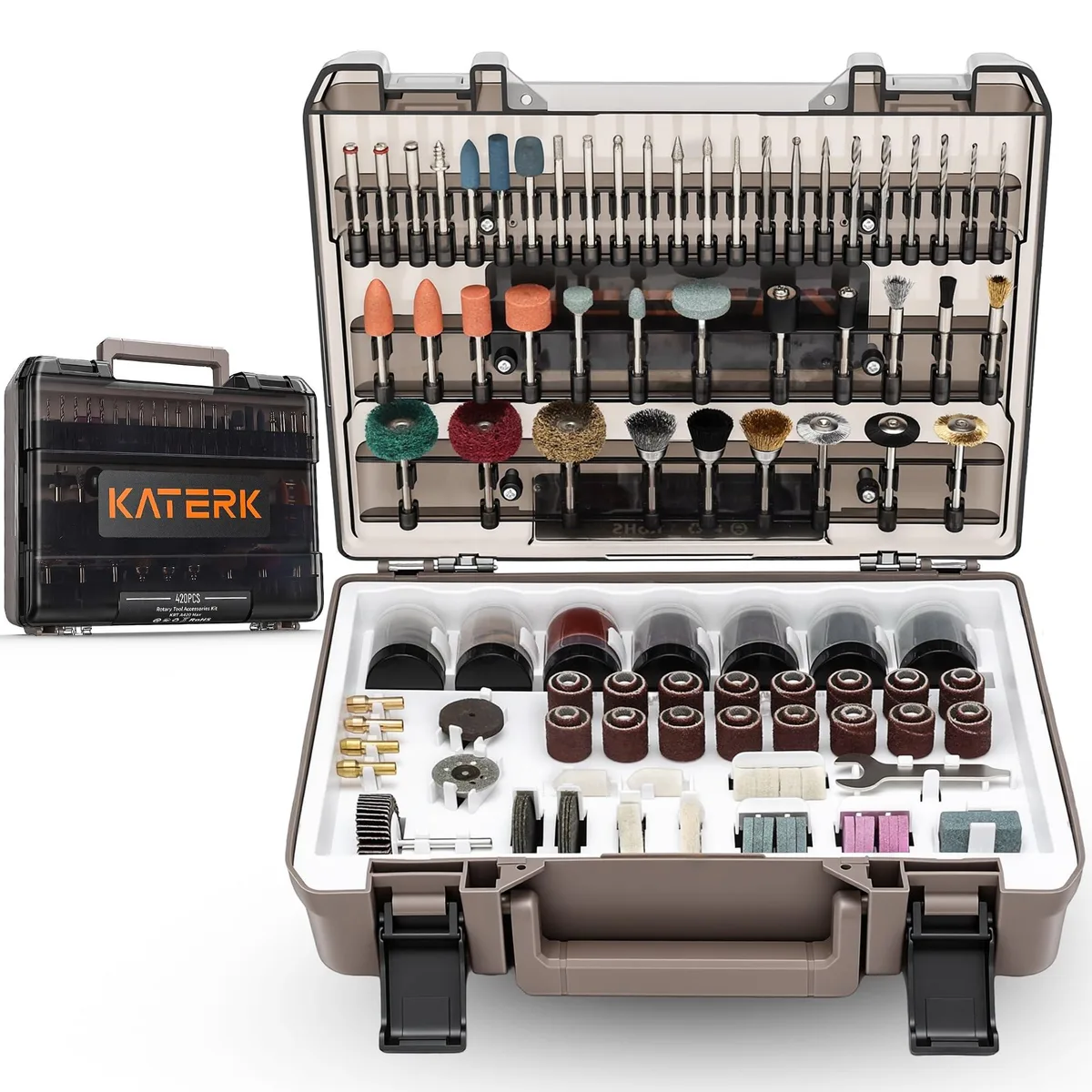 Chrome hand rivet nut setter kit with 12 pieces in case