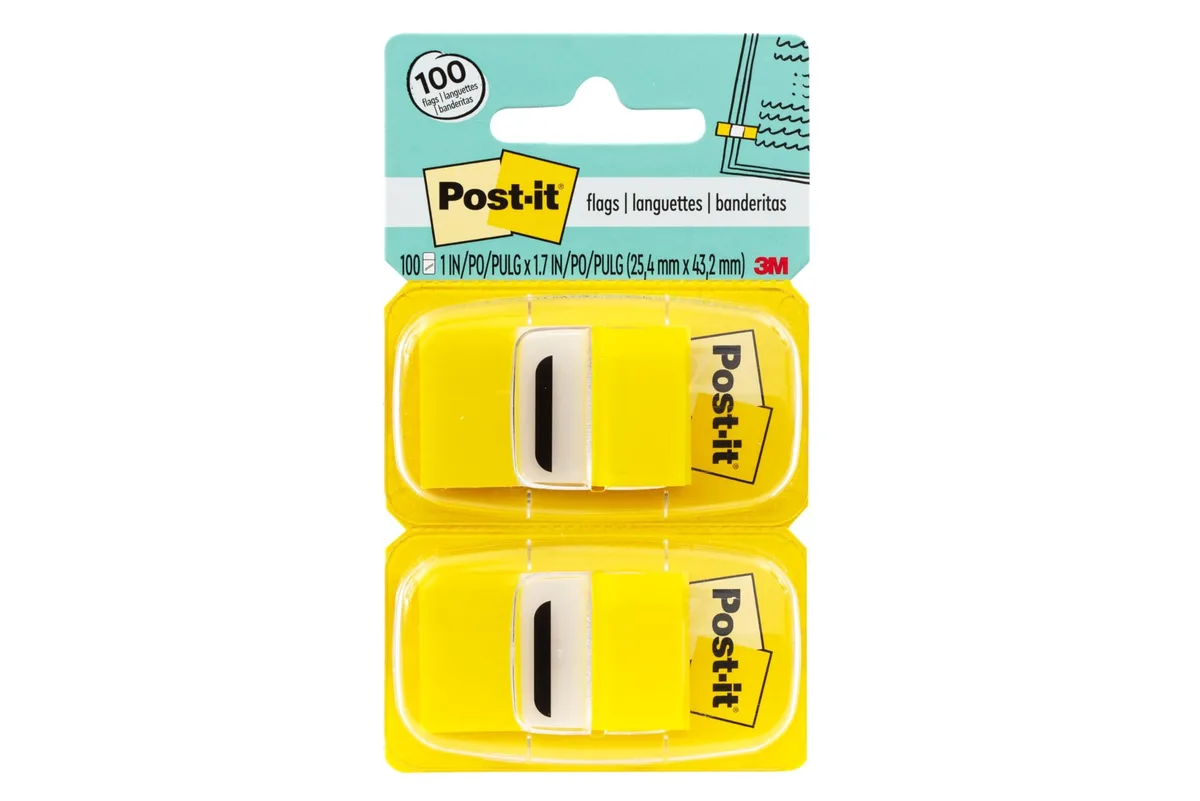 Twelve yellow pop-up dispensers of 1.7-inch flags