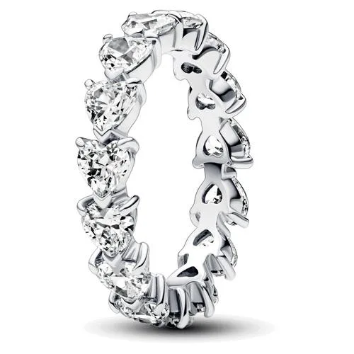PANDORA PANDORA Row of Hearts Eternity Ring Sterling Silver Size 52 — product photo