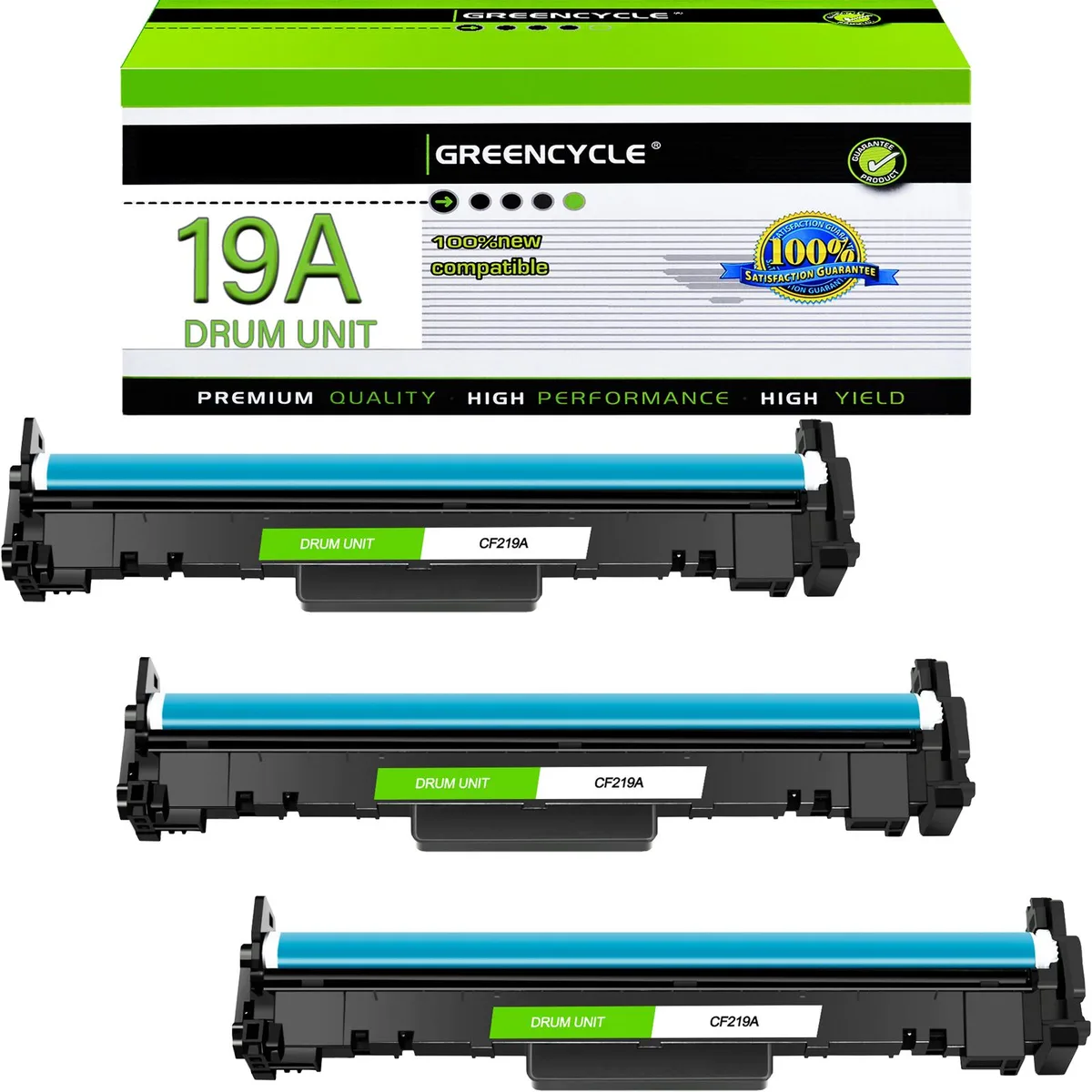 GREENCYCLE GREENCYCLE CF219A 19A Drum Unit 3-Pack Black 12000 Pages — product photo