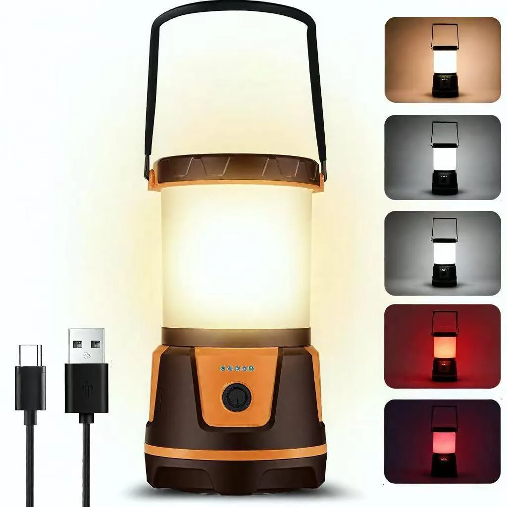 Orange cylindrical lantern with black ends and rubberised finish