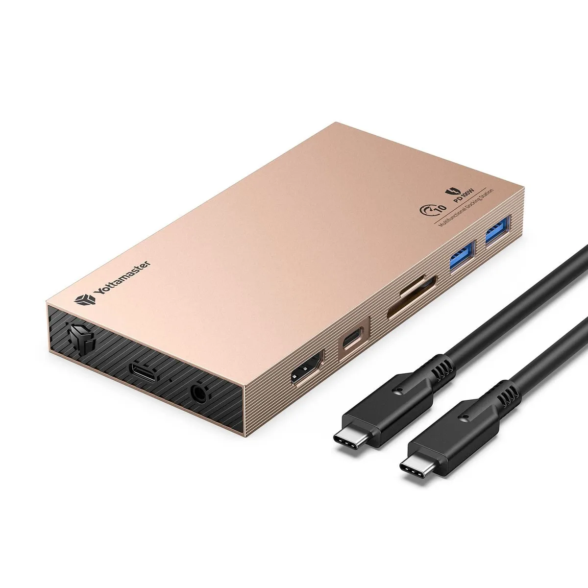 Yottamaster Yottamaster Aluminum USB-C Hub with M.2 NVMe Enclosure, 10-in-1 2 in 1 accessory — product photo