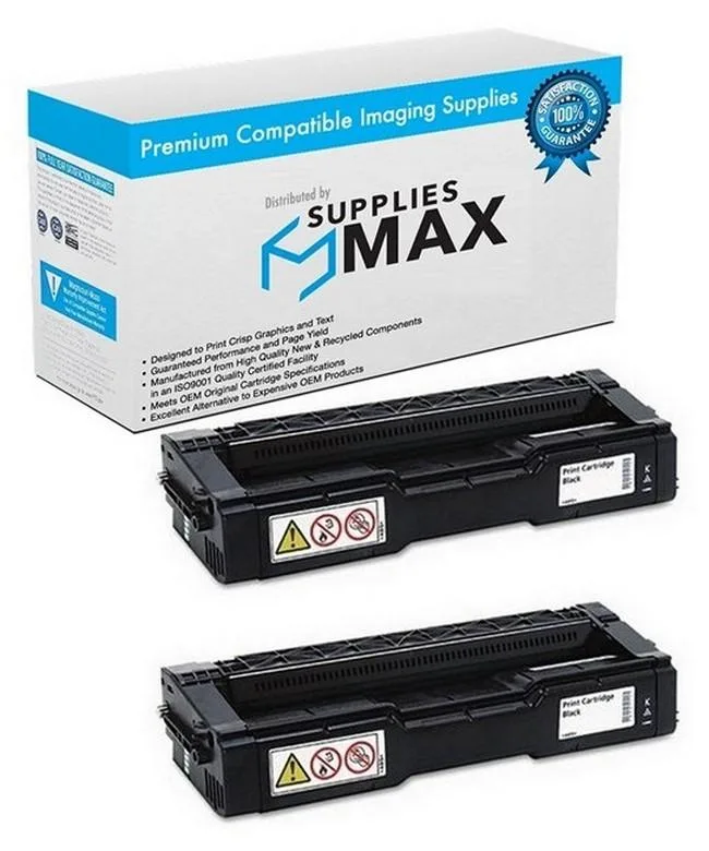SuppliesMax SuppliesMax Black Toner Cartridge 2-Pack 6900 Pages for Ricoh M-C250FWB M-C251FW P-C301W P-C311W — product photo