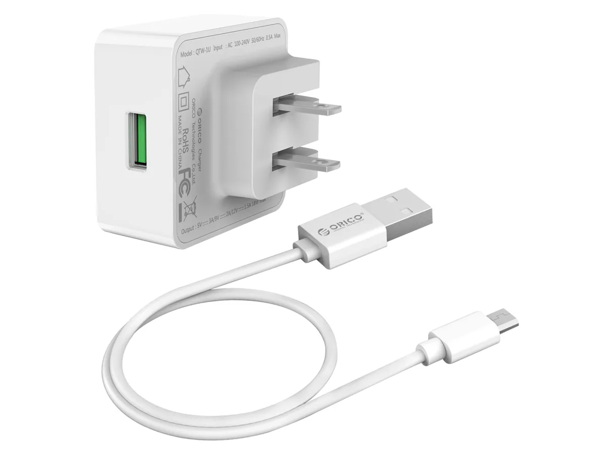 Orico Orico QTW-1U-US-WH 18W QC 3.0 USB Wall Charger White — product photo