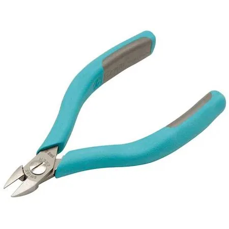 Narrow precision diagonal cutting plier, semiflush jaws, ergonomic handles