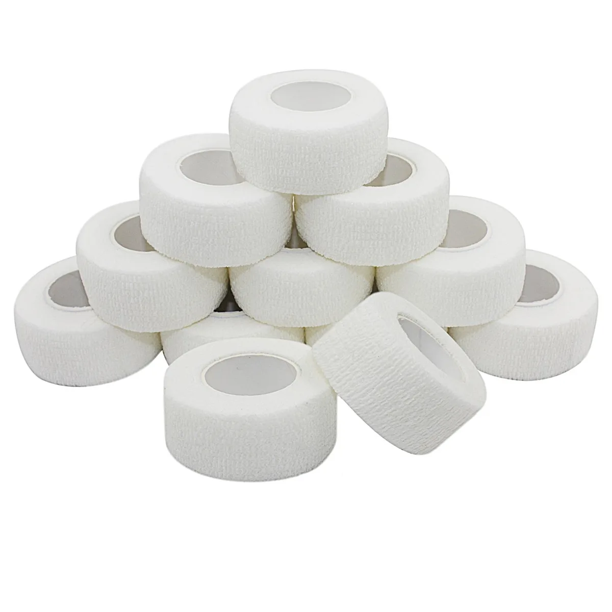 COMOmed COMOmed Self-Stick Cohesive Bandage Latex 1"x5 Yards White 12 Rolls First Aid — product photo