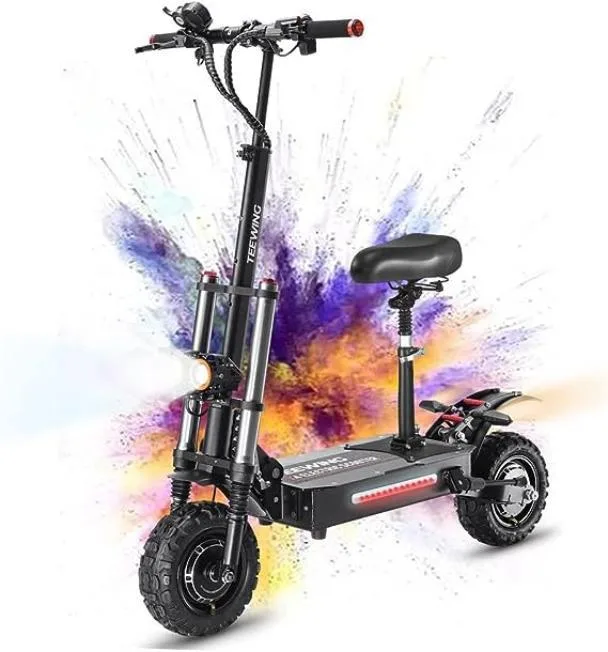 TEEWING TEEWING X4 Electric Scooter with Seat 5600W 60V 33Ah 11in Off-Road Tires — product photo