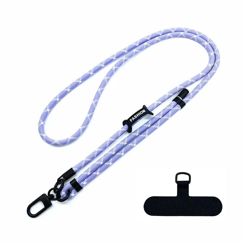BambuMate BambuMate Adjustable Phone Strap Mount Case Lanyard Purple &amp; White — product photo