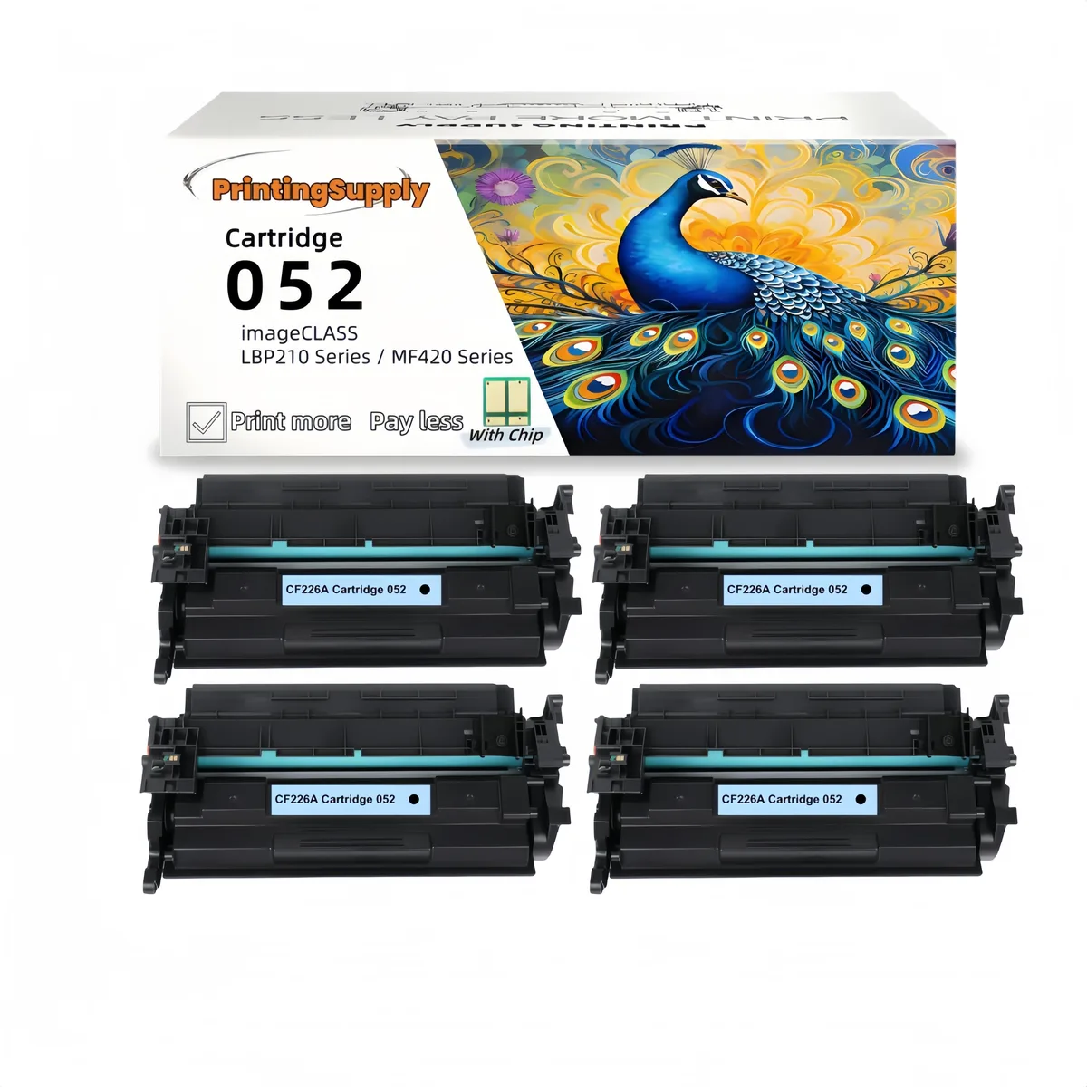 Aster Graphics Inc Aster Graphics Inc 052 Black Toner Cartridge 4 Pack 3200 Pages — product photo