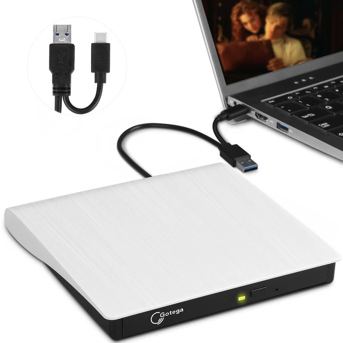  Gotega NXA125_M USB 3.0 USB-A USB-C White Duplicator — product photo