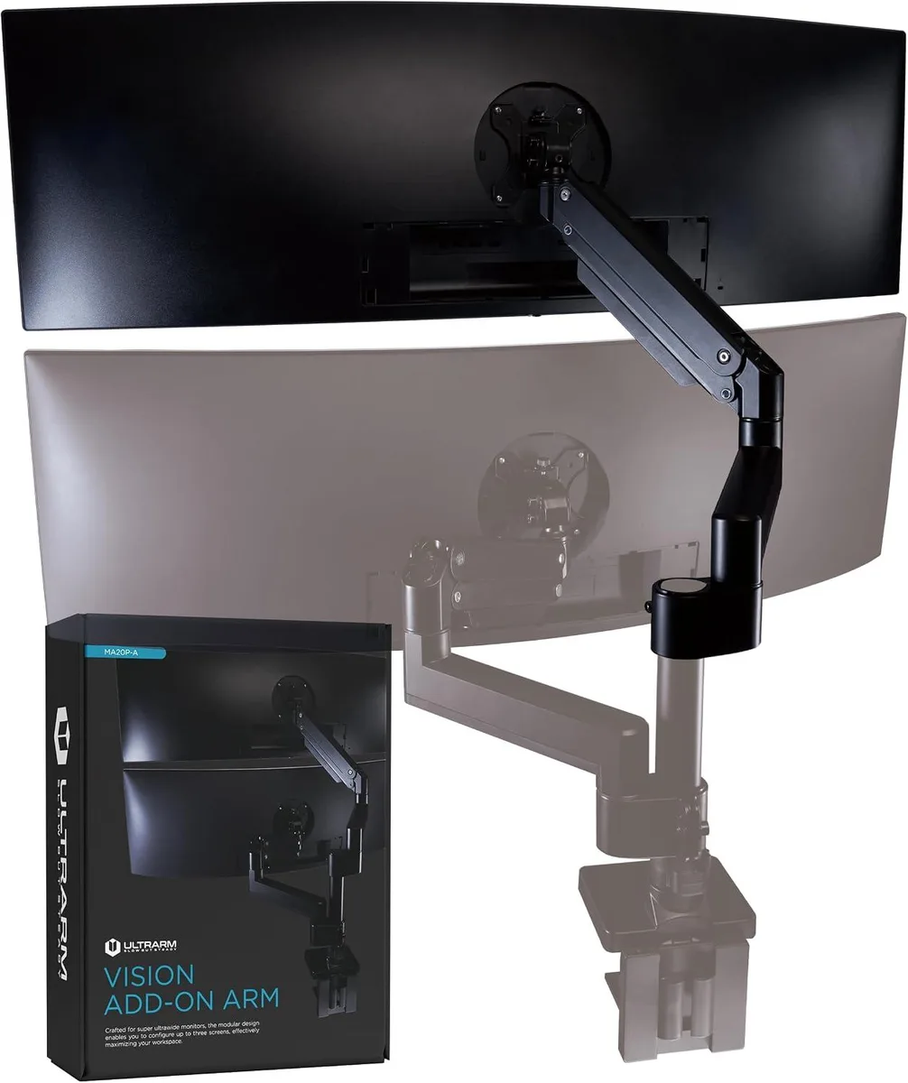 PISKEKAT PISKEKAT MA20P-A Extension Arm for MA20P-S Dual 49" Vertical Stacked Mount 100x100 VESA Black — product photo
