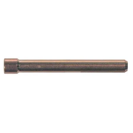 Five small brass collets with tapered ends and knurled bodies
