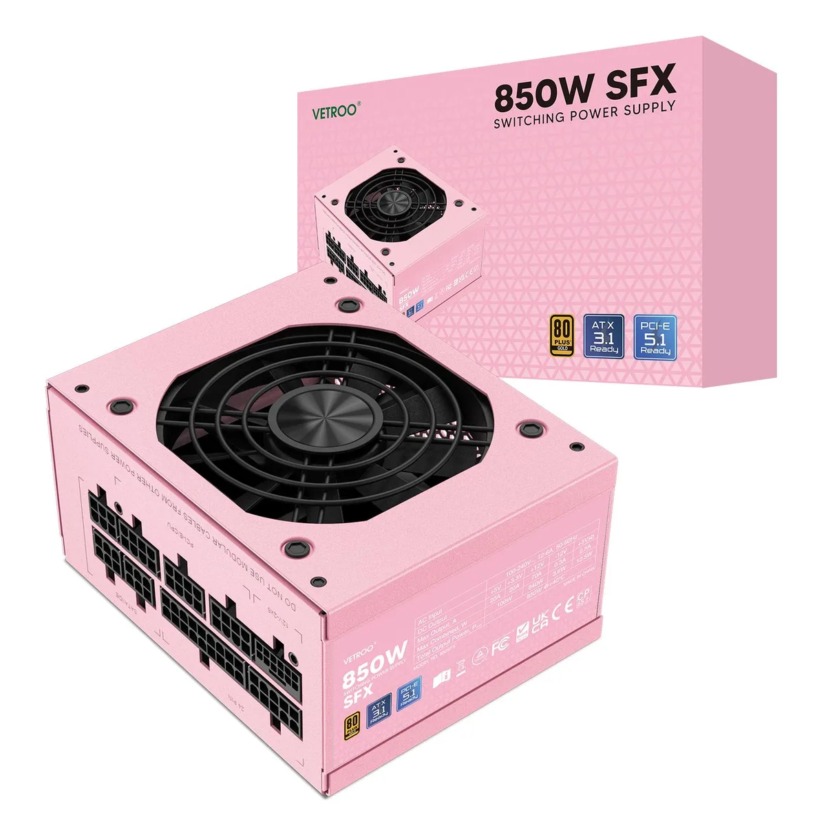 Vetroo Vetroo 850W SFX power supply Pink — product photo