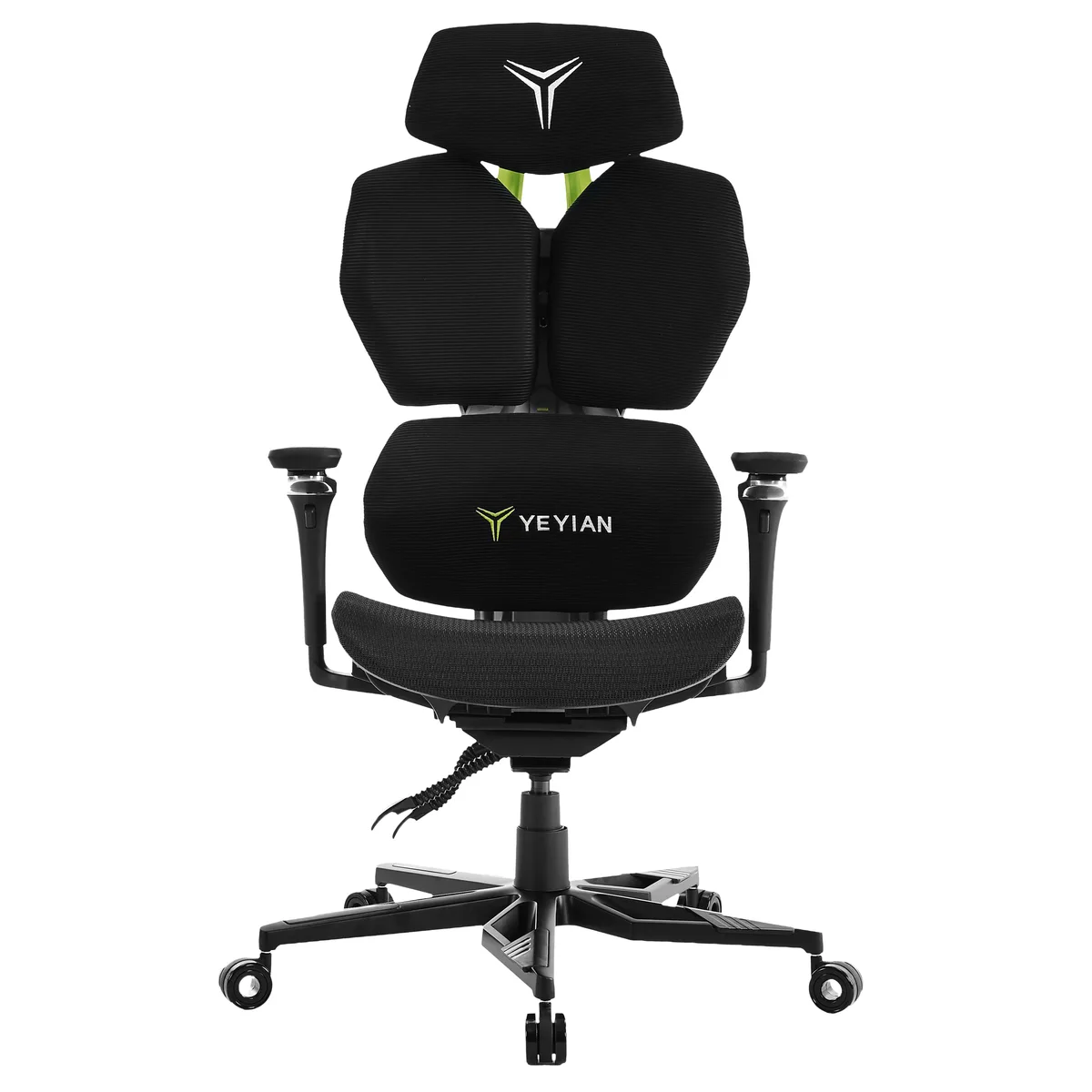 YEYIAN YEYIAN Proact GM1 Gaming Chair Black Grey Mesh 4D Arms 135° Recline 300 lb — product photo