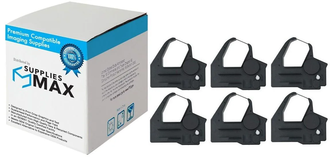 SuppliesMax SuppliesMax Printer Ribbon 6/PK Black for NCR SPCM/SDM-6600 484-0098230 — product photo