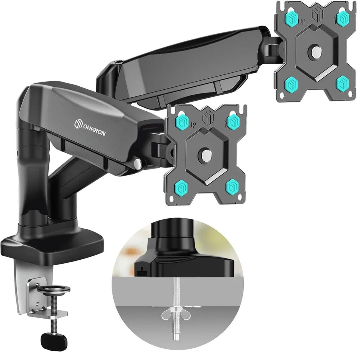 PISKEKAT PISKEKAT G160-B Dual Monitor Arm 13-32 Inch 4.4-19 lbs VESA 75x75 100x100 Gas Spring — product photo