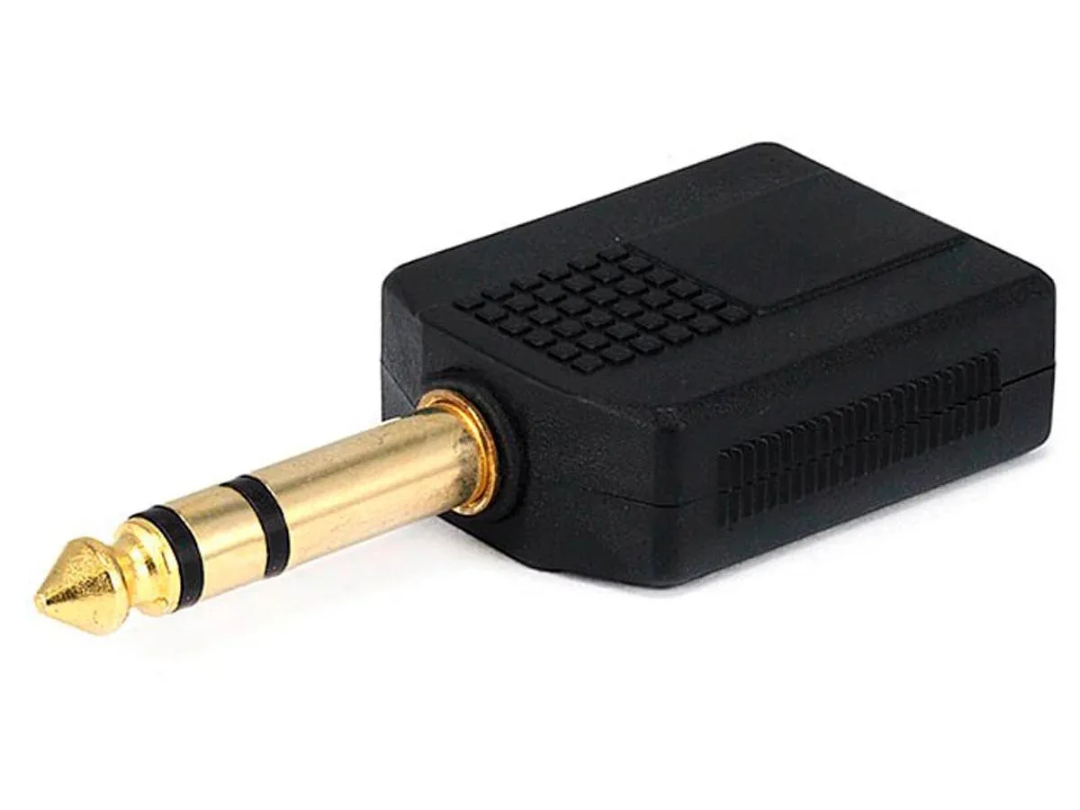 Monoprice Inc. Monoprice 107221 6.35mm TRS stereo plug to 2× 6.35mm TRS stereo jack splitter adapter — product photo