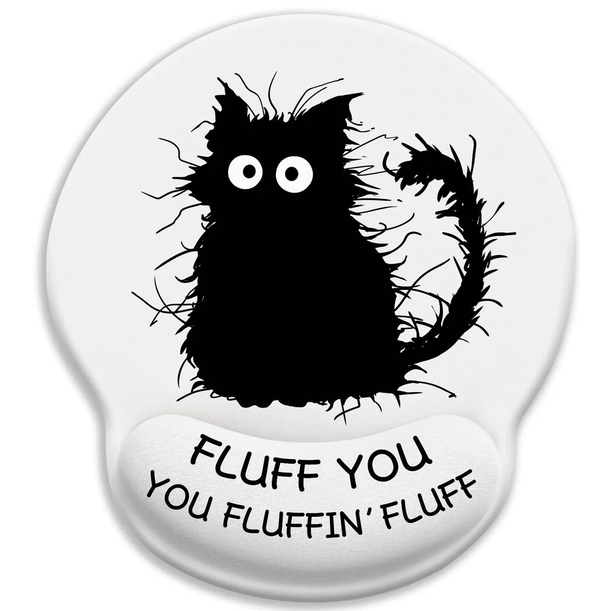 KEHIPI KEHIPI J-MOUA016 Black Cat 1 Mouse Pad 9.8 x 8.6 in 7 mm Thick 20 mm Wrist Rest — product photo