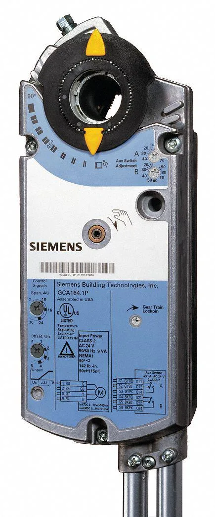 Siemens 126.1P damper actuator 24V 160 in-lb spring return IP54
