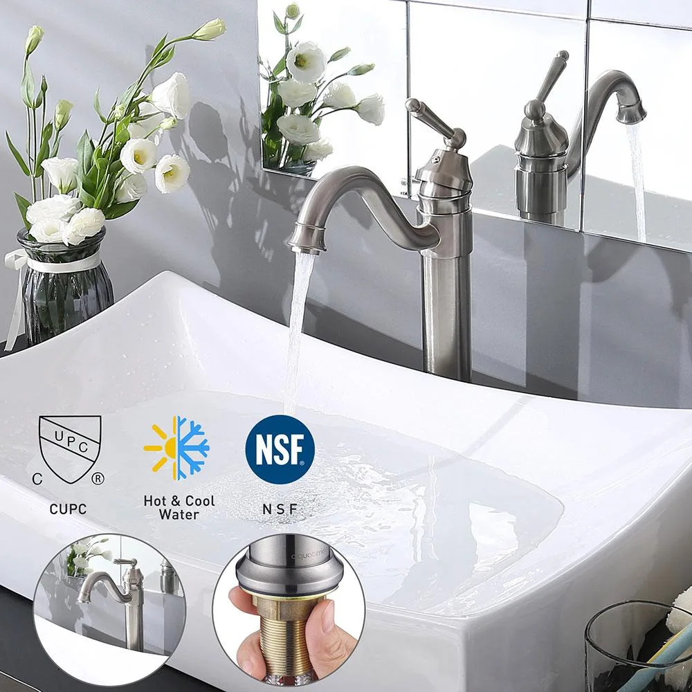 Yescom USA, Inc. Yescom USA, Inc. 81FH1003-13-10-BN Bath Faucet Brushed Nickel — product photo