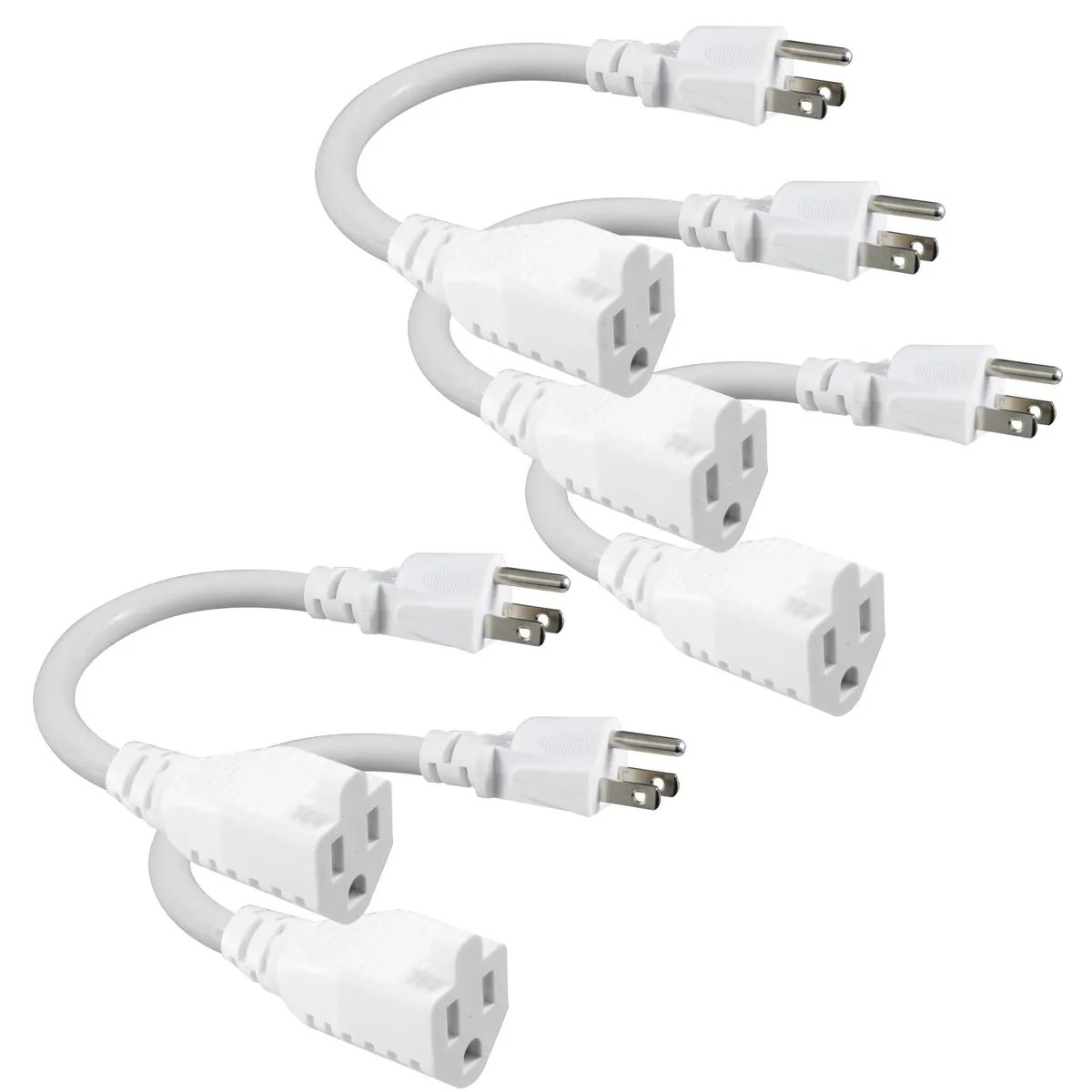  SPARKING 5-pack 6 inch 16AWG 125V 13A power extension cord — product photo
