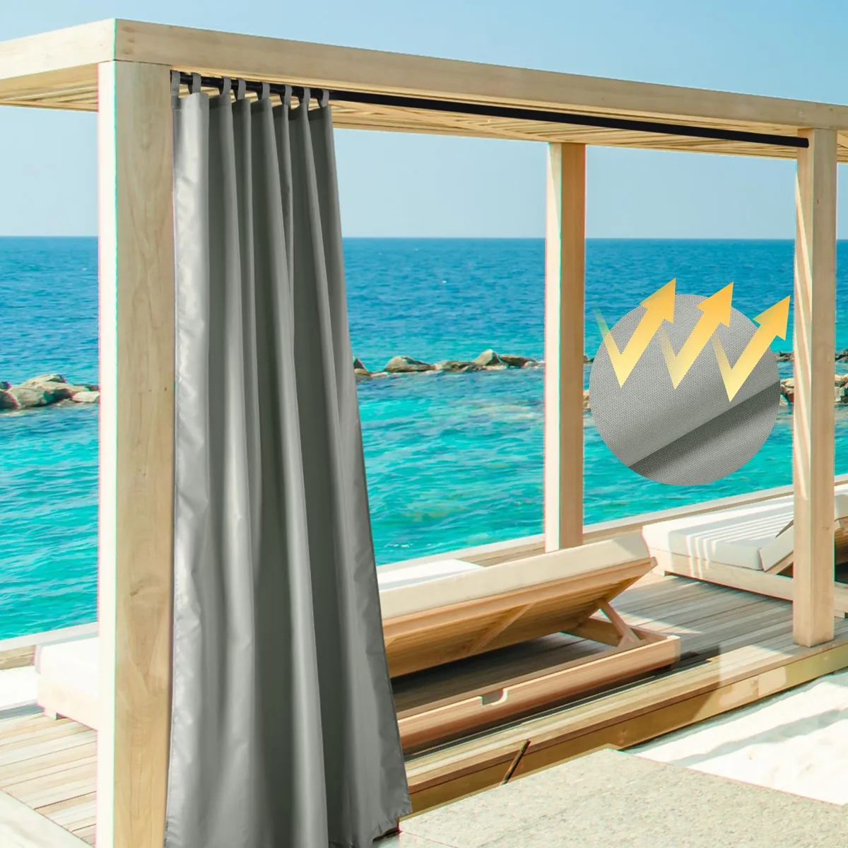 Yescom USA, Inc. Yescom USA, Inc. 54"x108" Outdoor Privacy Curtain Tab Top UV30+ 2 Piece Canopy — product photo