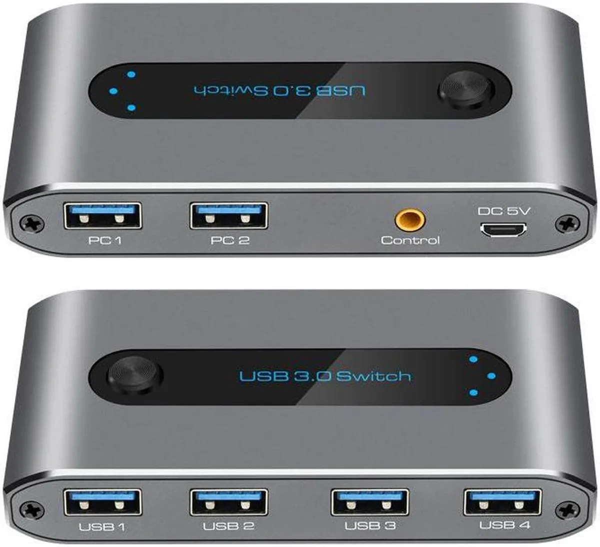 Vszerda Vszerda USB 3.0 KVM Switch 2-in 4-out with Wired Remote — product photo