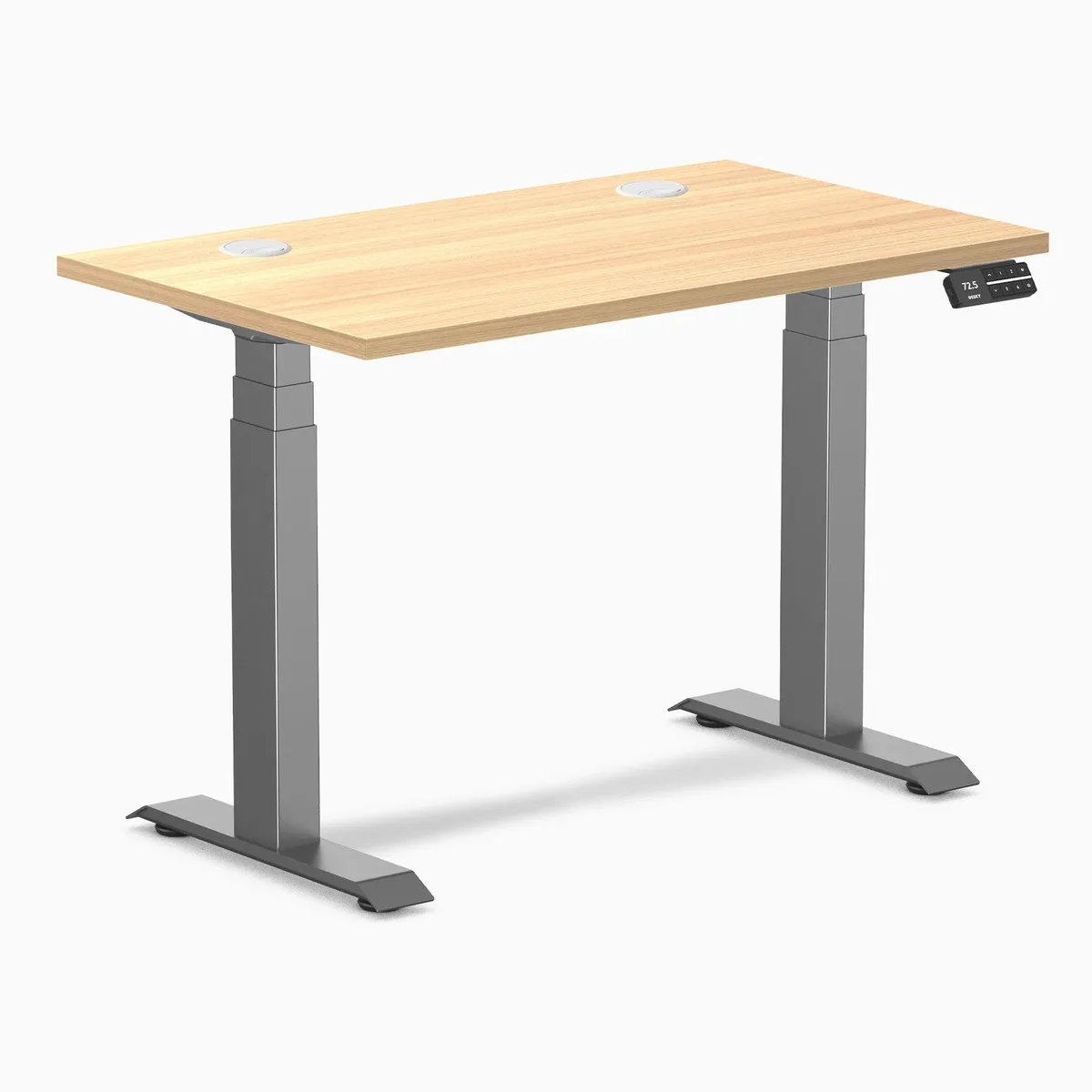 Desky Desky Dual Mini Sit Stand Desk Sublime Teak 40 x 24 in Space Gray — product photo