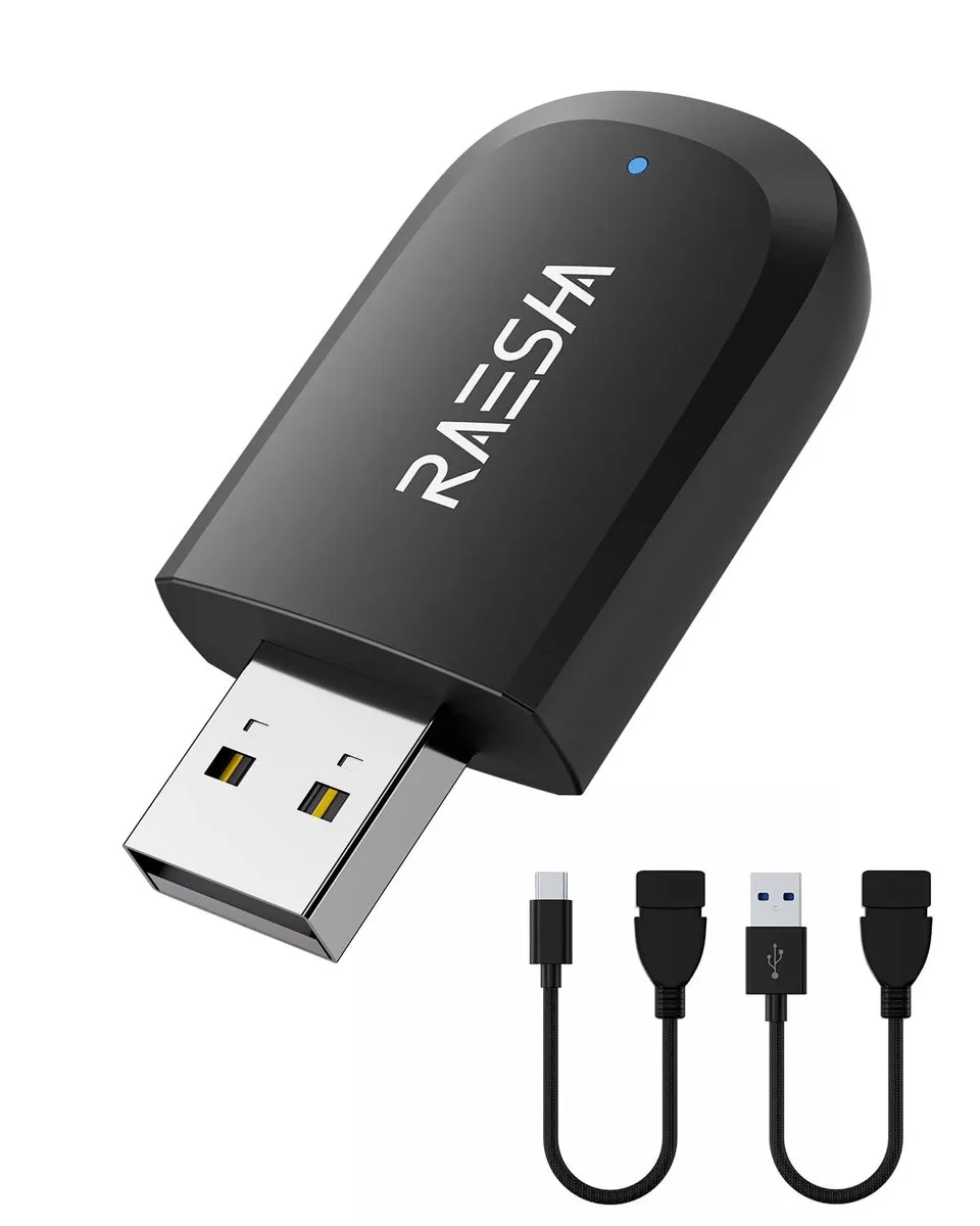 Small black plastic dongle 1.97 x .98 x .47 inches