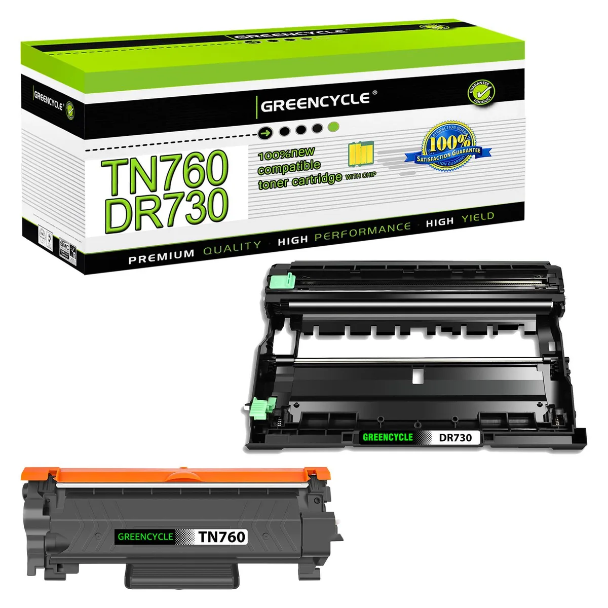 GREENCYCLE GREENCYCLE TN760 TN730 Toner Cartridge and DR730 Drum Unit — product photo