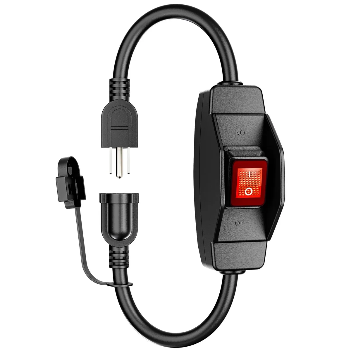 K KASONIC FL-101SW 1.5 FT Power Extension Cord 14 AWG 15A 125V IP65 Switch — product photo
