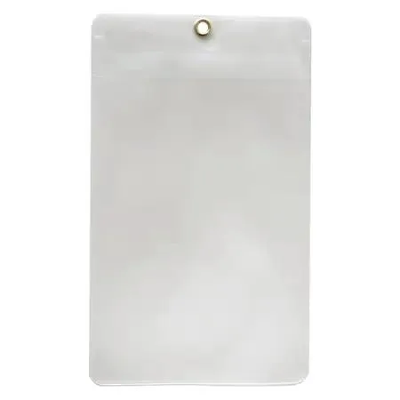 Clear PVC tag protectors in a pack of one hundred