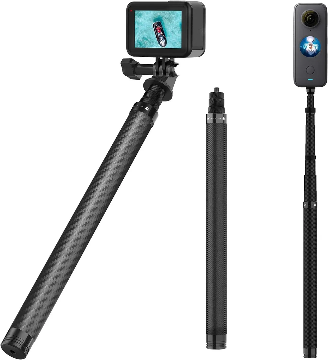 BONAEVER BONAEVER Selfie Stick Pole 150cm Carbon Fiber Waterproof — product photo