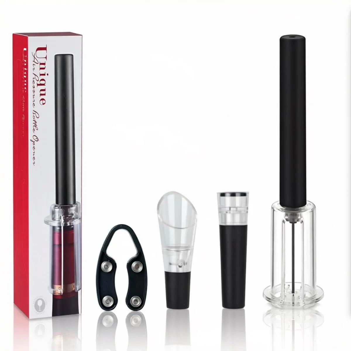 Mincham wine opener 4 in 1 Air Pressure Wine Opener Gift Set Black — product photo