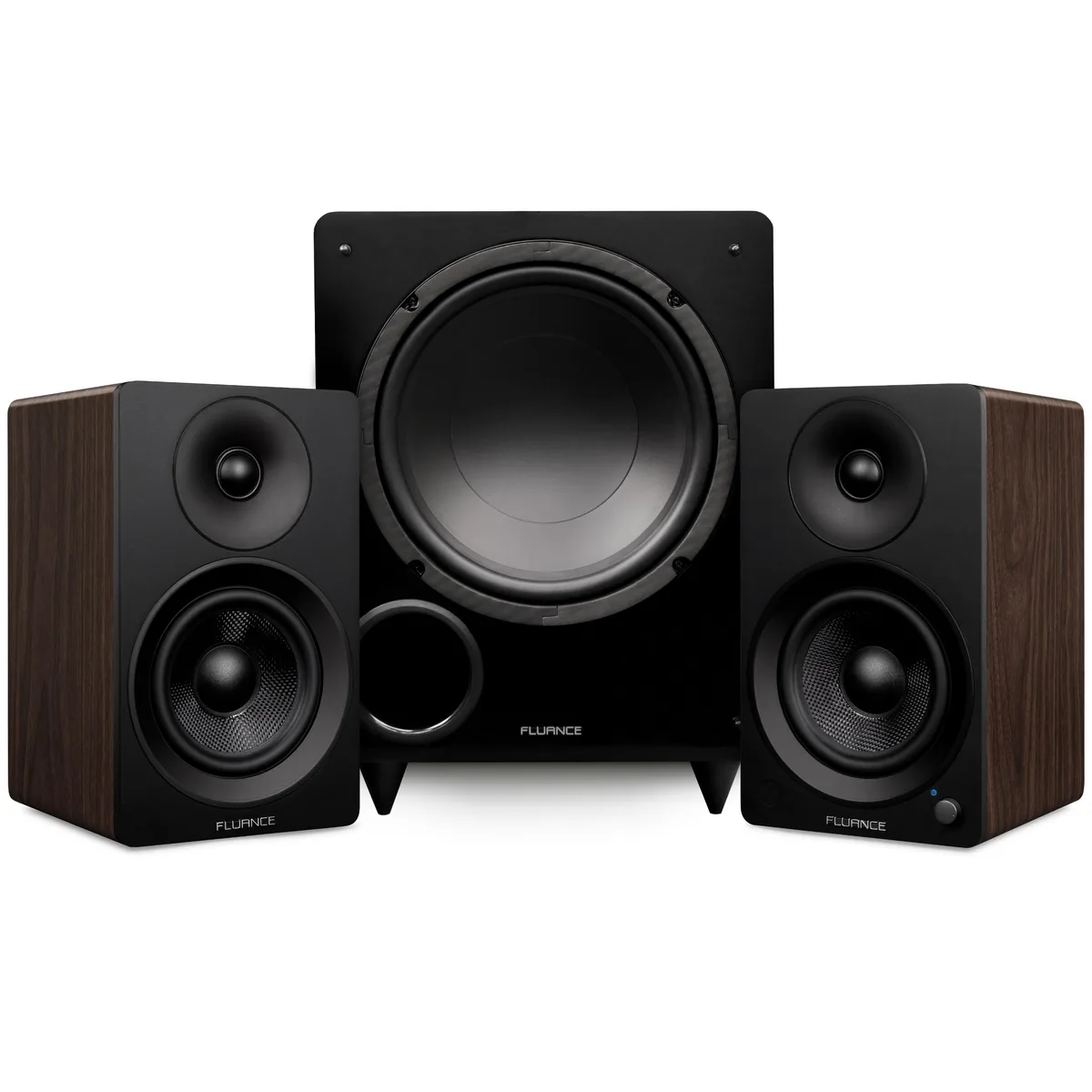 Fluance Fluance AI41BDB10W 5" Bookshelf Speakers with 10" Subwoofer 15ft Cable Natural Walnut — product photo