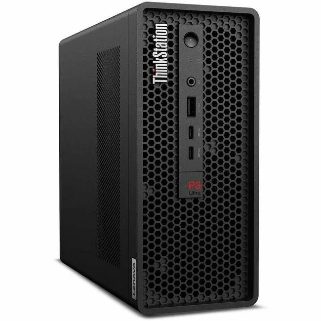 Compact Lenovo ThinkStation P3 Ultra Gen 2 workstation in black finish