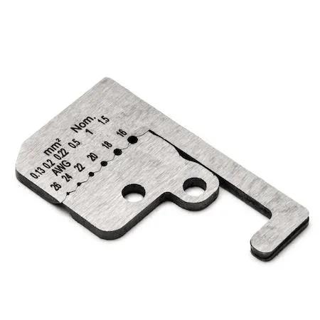 Metal wire stripper blades with six holes for 16 to 26 AWG wires