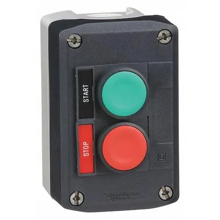 Schneider Electric Harmony 22 mm control station, industrial grey enclosure with push buttons and selector switches