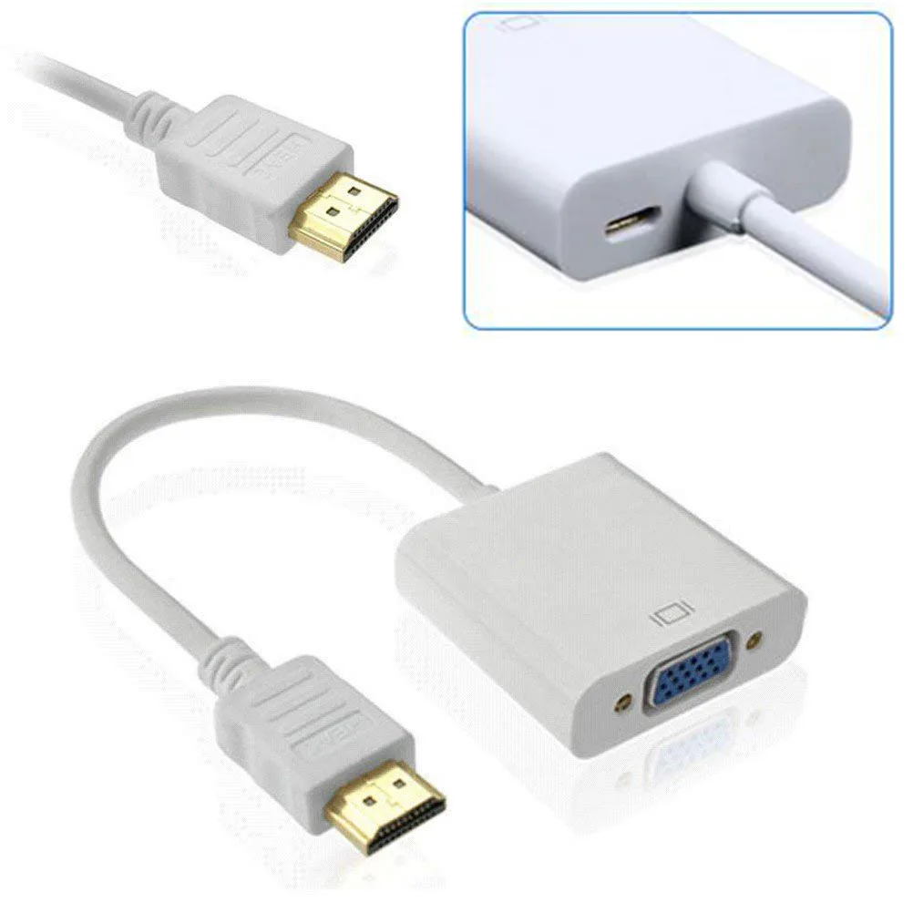 LUOM LUOM HDV101 HDMI to VGA Adapter White Micro USB 3.5mm 1080p 60Hz — product photo