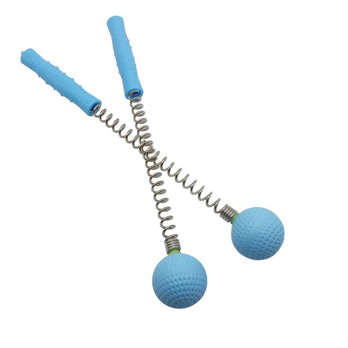 Two blue hammer-stick massagers with golf-ball heads, 172 grams total