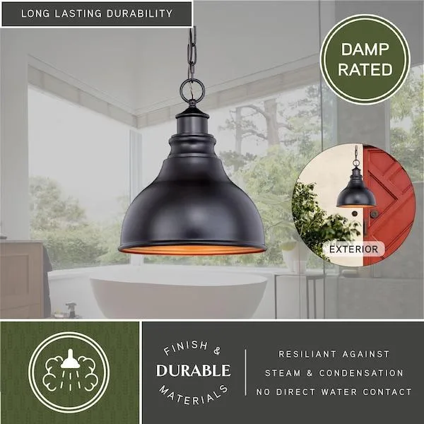 Vaxcel Delano 11in pendant light in bronze finish