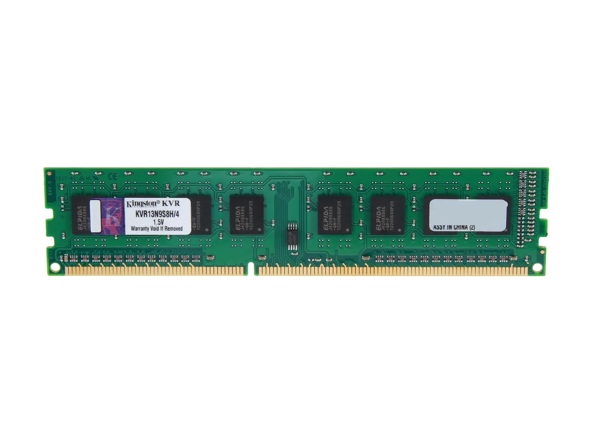 Kingston Technology Corp. Kingston Technology Corp. KVR13N9S8H/4 4GB DDR3 1333 desktop RAM — product photo