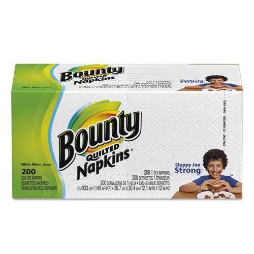 Procter &amp; Gamble Procter &amp; Gamble 96595PK Bounty Quilted Napkins 200 Pack 12x12 1 Ply — product photo